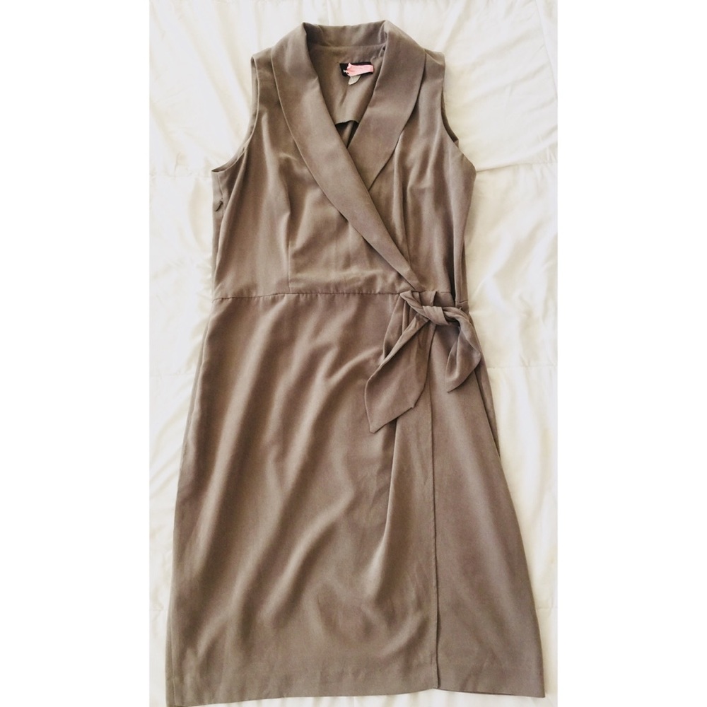 Positive Attitude Tan Wrap Dress